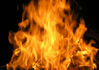 burning flames